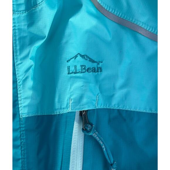 L.L. Bean Kids Waterproof Rain Jacket Hooded Teal Size L 14–16 - Picture 2 of 5